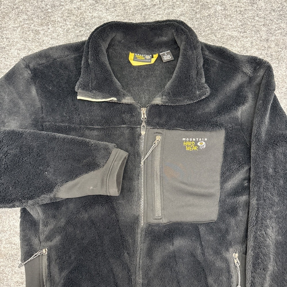 Mountain Hardware Monkey Woman Grid Fleece Jacket womens XL black Polartec fuzzy